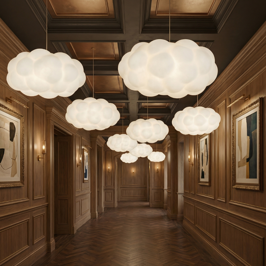 Lumen Collection | Kitchen Pendant Lighting with Adjustable Height | Modern Cloud Design for Cozy Atmosphere 2