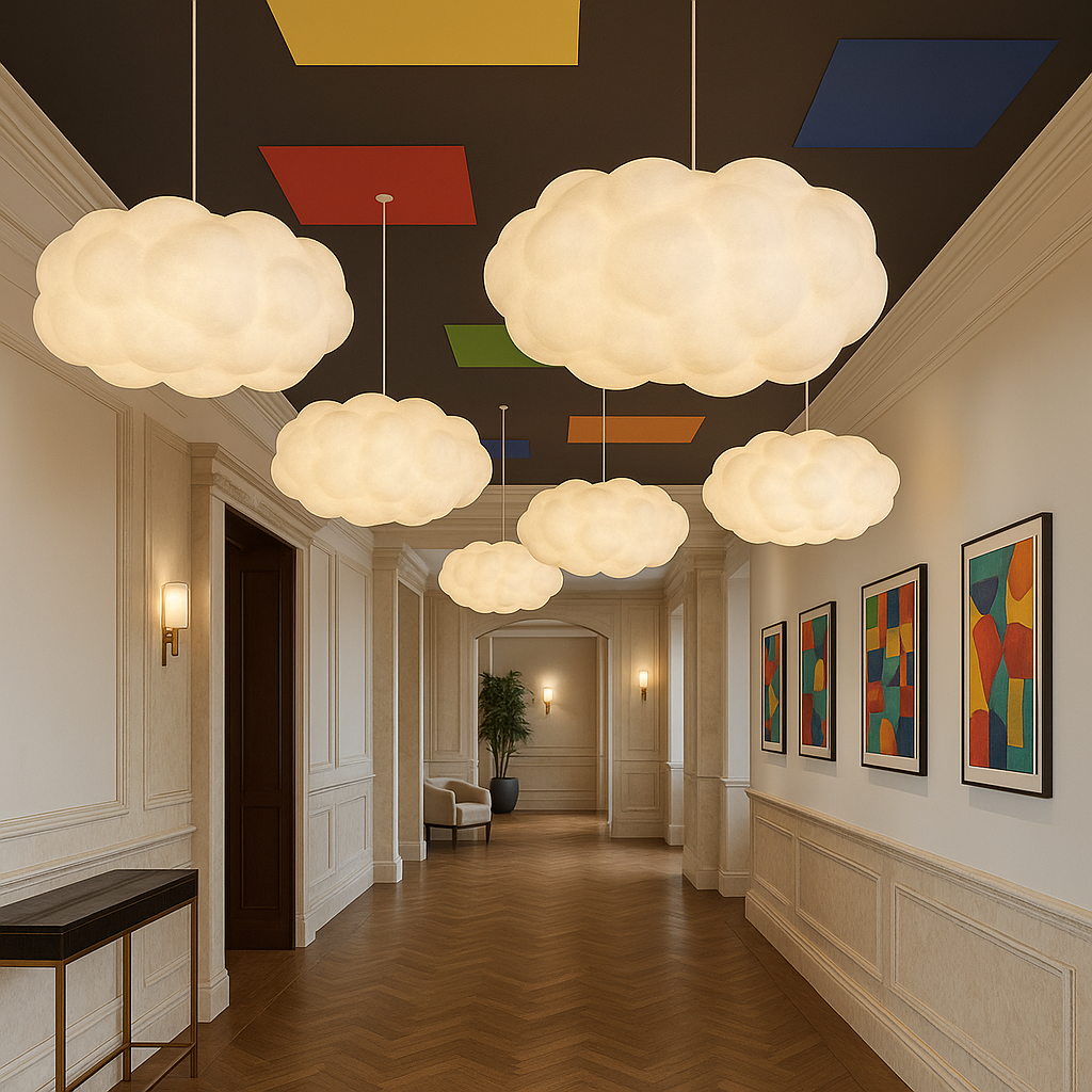 Lumen Collection | Kitchen Pendant Lighting with Adjustable Height | Modern Cloud Design for Cozy Atmosphere 7