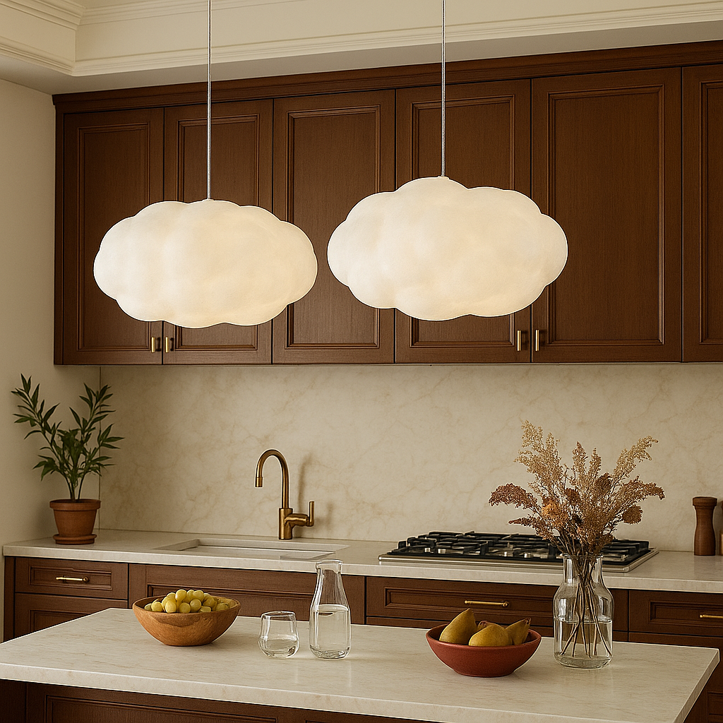 Lumen Collection | Kitchen Pendant Lighting with Adjustable Height | Modern Cloud Design for Cozy Atmosphere 9