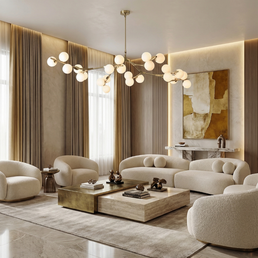 Lumen Collection | Modern Chandelier Light with Adjustable Height | Elegant Design for Dining Rooms and Living Areas 0