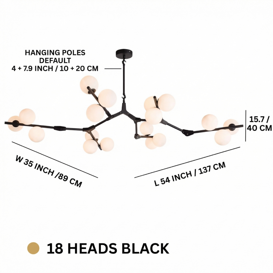 Lumen Collection | Modern Chandelier Light with Adjustable Height | Elegant Design for Dining Rooms and Living Areas 11