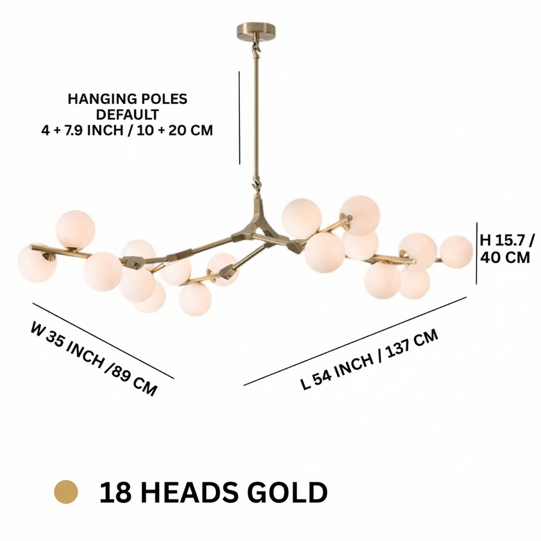 Lumen Collection | Modern Chandelier Light with Adjustable Height | Elegant Design for Dining Rooms and Living Areas 12