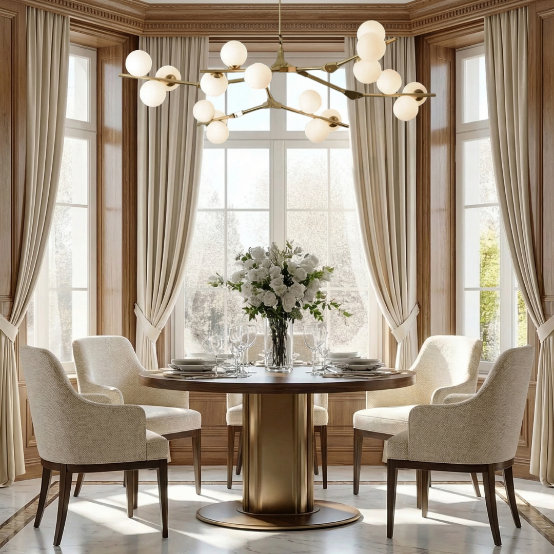 Lumen Collection | Modern Chandelier Light with Adjustable Height | Elegant Design for Dining Rooms and Living Areas 3