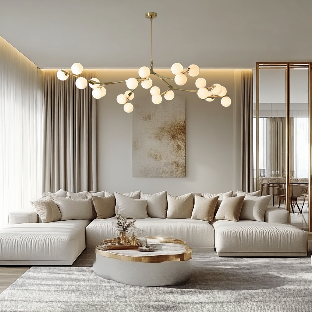 Lumen Collection | Modern Chandelier Light with Adjustable Height | Elegant Design for Dining Rooms and Living Areas 5
