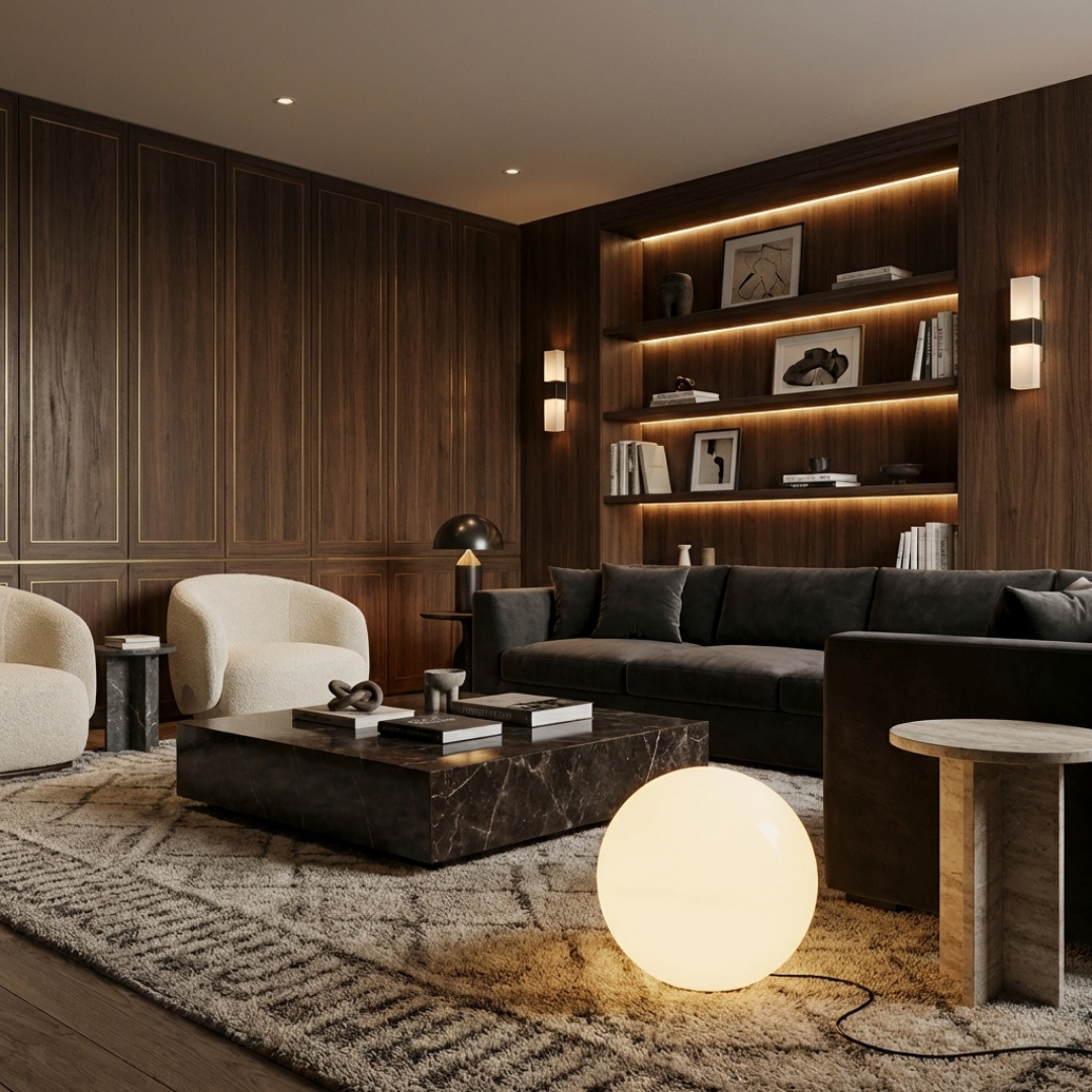 Lumen Collection | Modern Floor Lamp with Globe Shade & Soft Ambient Light | Stylish Addition for Living Rooms 5