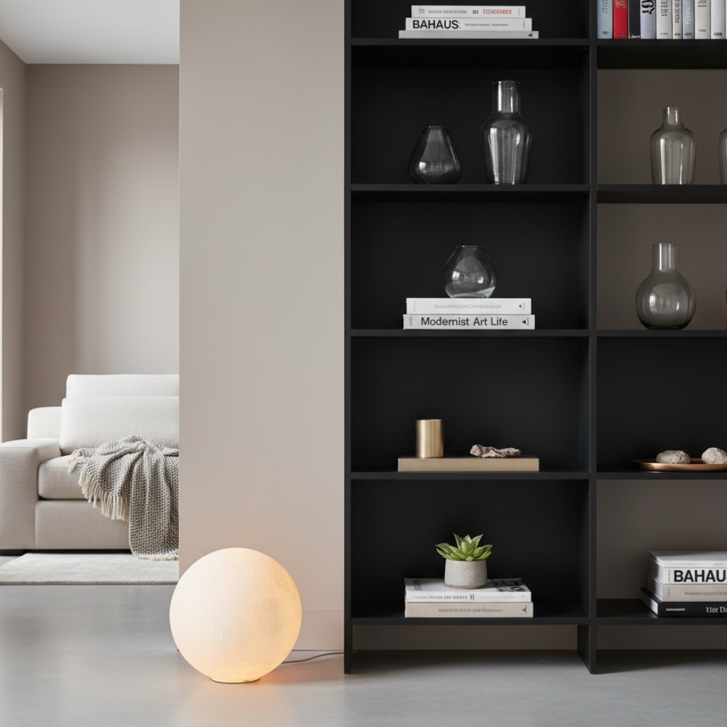 Lumen Collection | Modern Floor Lamp with Globe Shade & Soft Ambient Light | Stylish Addition for Living Rooms 7
