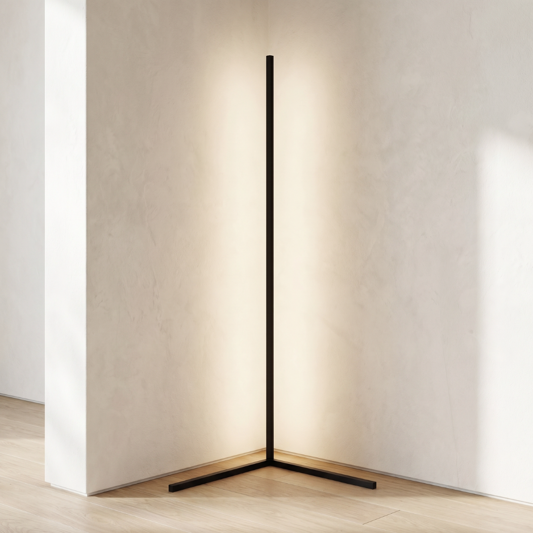 Lumen Collection | Modern Floor Lamp with Integrated LED & Slim Design | Space-Saving Standing Lamp for Living Room 0