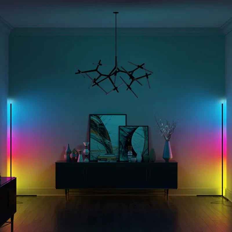Lumen Collection | Modern Floor Lamp with Integrated LED & Slim Design | Space-Saving Standing Lamp for Living Room 12