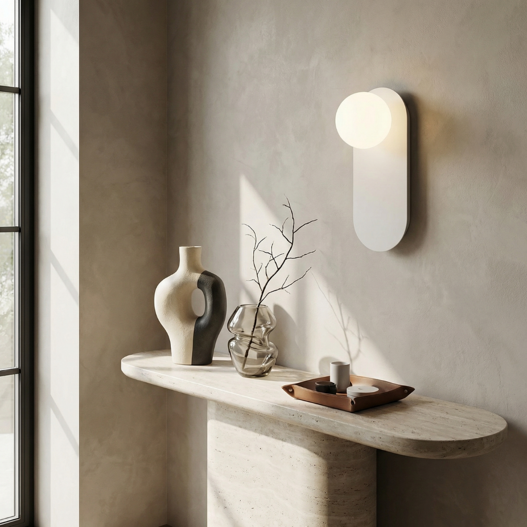 Lumen Collection | Modern Wall Sconce Lighting with Glass Diffuser | Minimalist Design for Soft Ambient Glow 0
