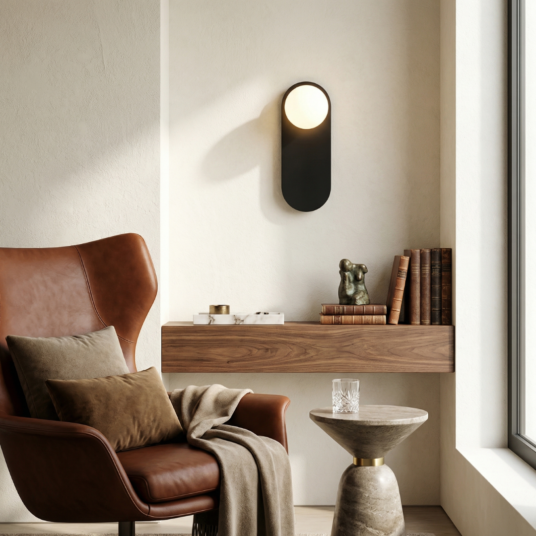 Lumen Collection | Modern Wall Sconce Lighting with Glass Diffuser | Minimalist Design for Soft Ambient Glow 1
