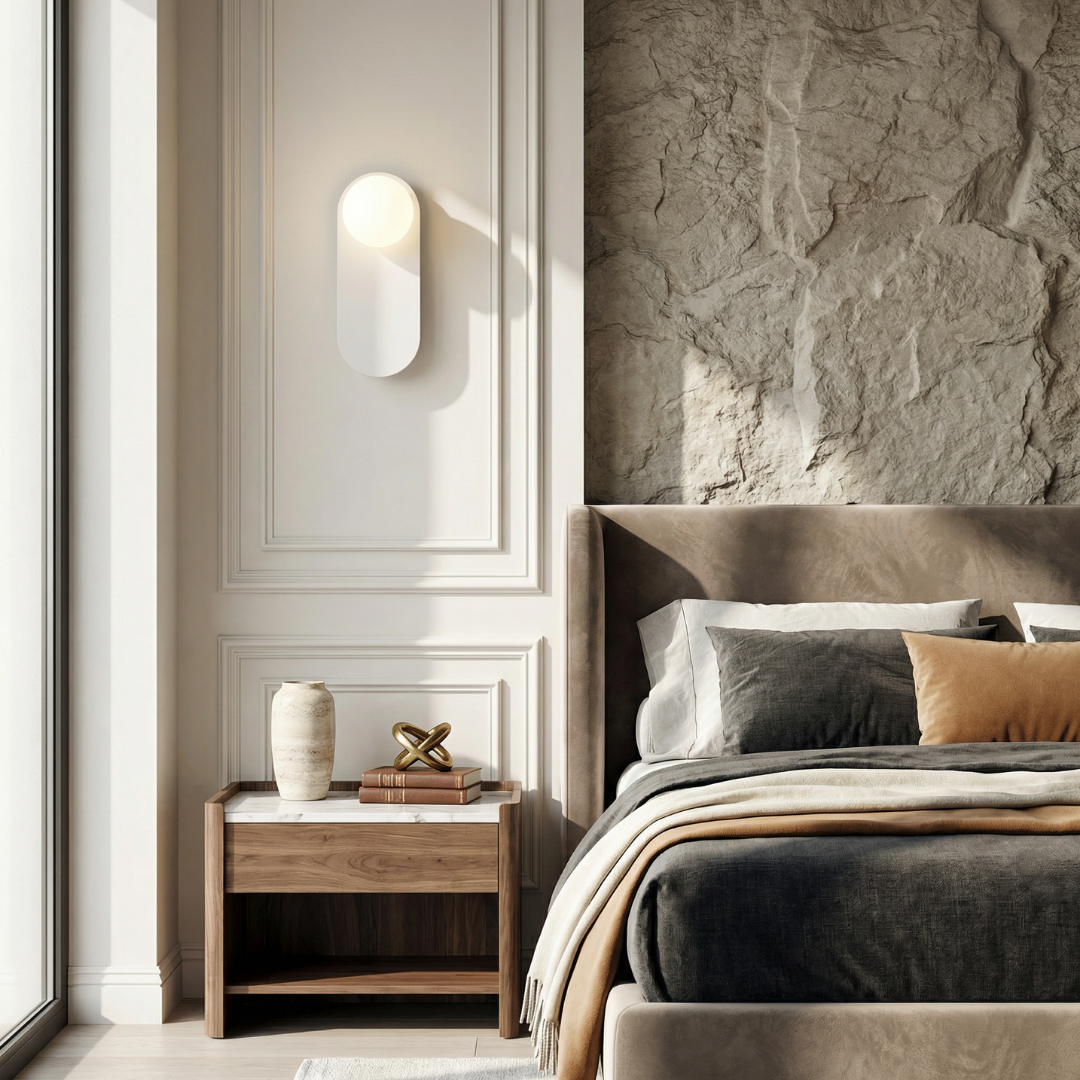 Lumen Collection | Modern Wall Sconce Lighting with Glass Diffuser | Minimalist Design for Soft Ambient Glow 2