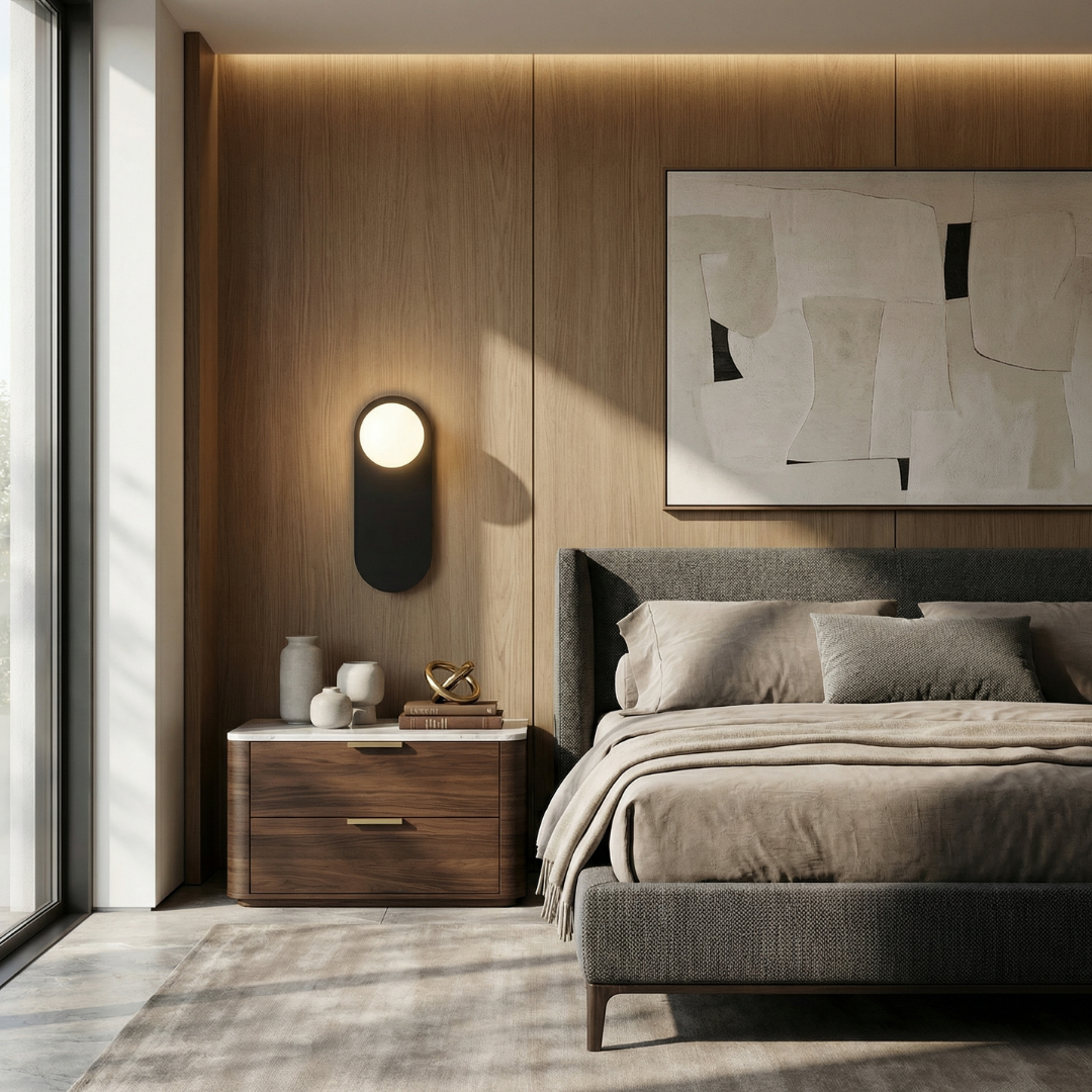 Lumen Collection | Modern Wall Sconce Lighting with Glass Diffuser | Minimalist Design for Soft Ambient Glow 3