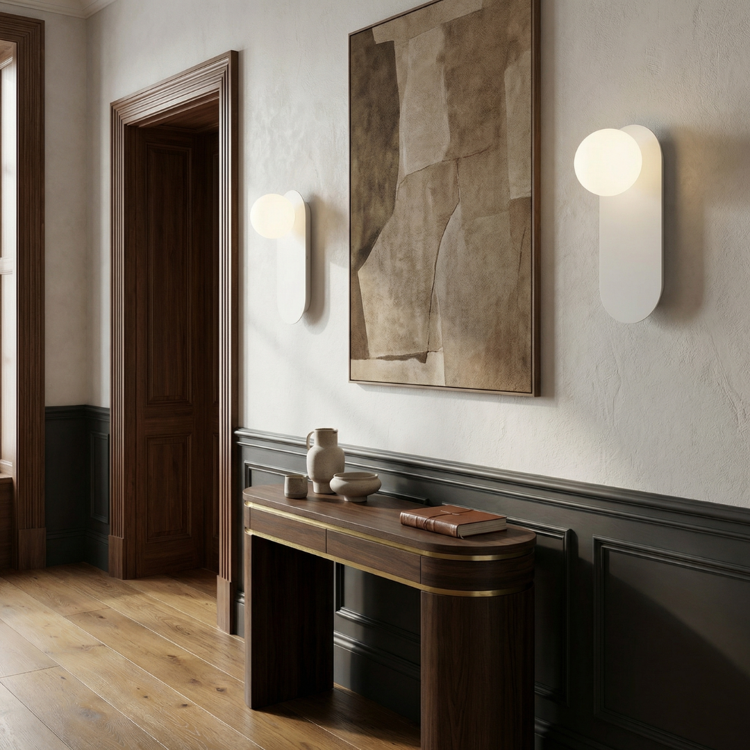 Lumen Collection | Modern Wall Sconce Lighting with Glass Diffuser | Minimalist Design for Soft Ambient Glow 4