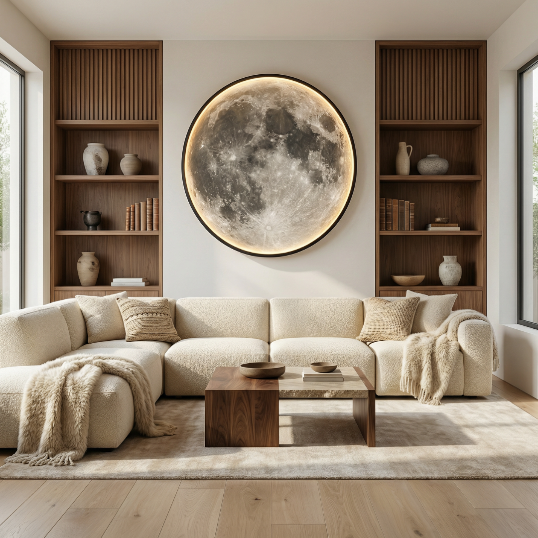 Lumen Collection | Moon Globe Wall Light with Soft LED Glow | Modern Ambient Illumination for Stylish Spaces 0