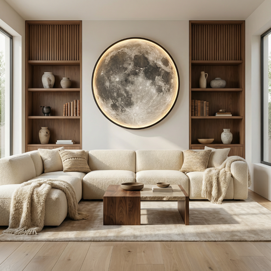 Lumen Collection | Moon Globe Wall Light with Soft LED Glow | Modern Ambient Illumination for Stylish Spaces 0