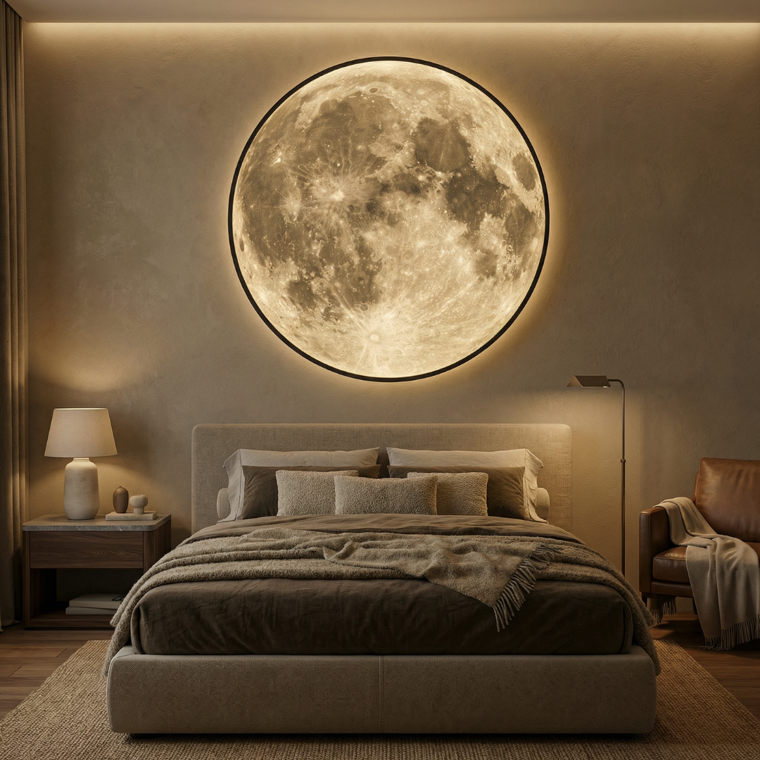Lumen Collection | Moon Globe Wall Light with Soft LED Glow | Modern Ambient Illumination for Stylish Spaces 3