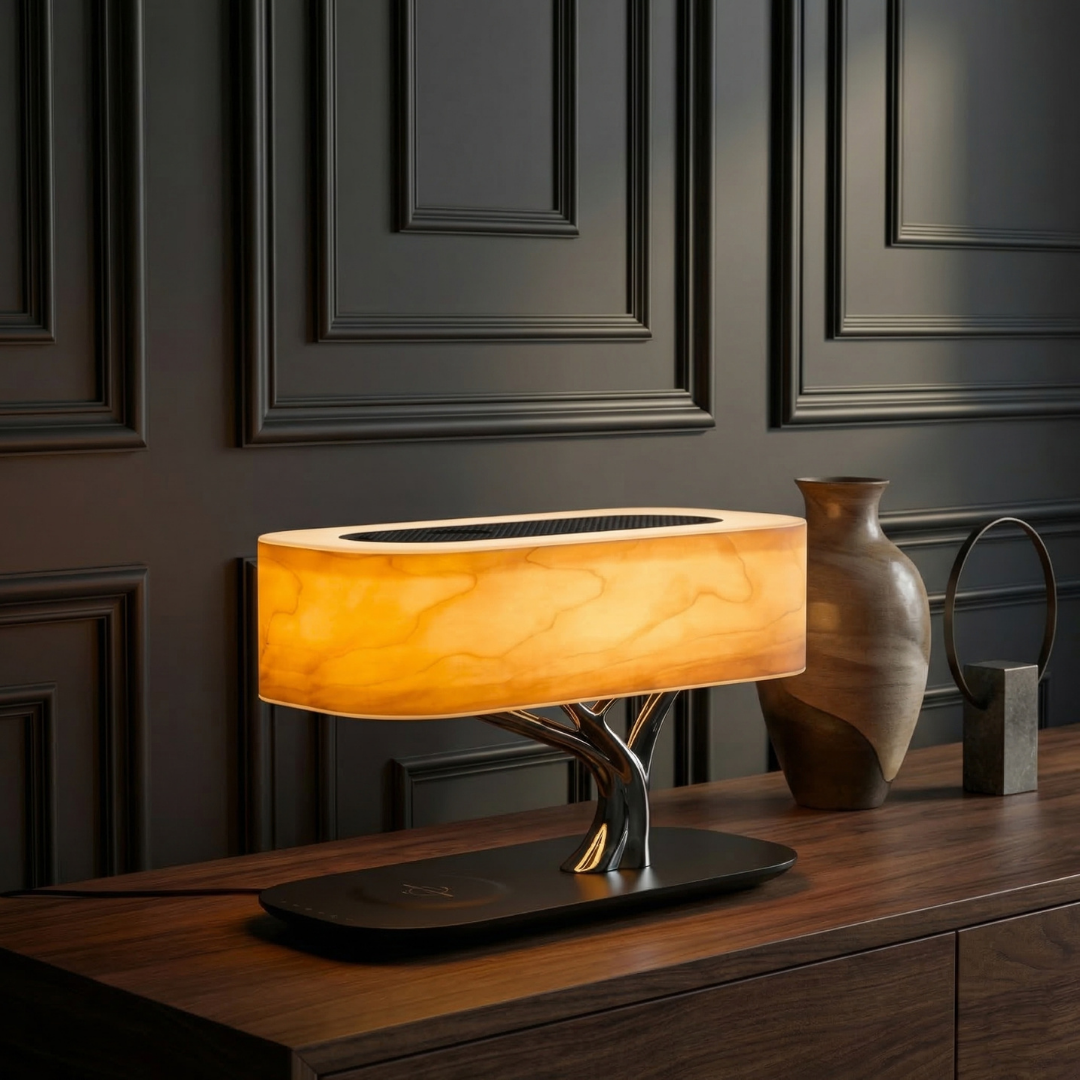Lumen Collection | Smart Table Lamp with Bluetooth Speakers & Wireless Charging | Modern Design for Enhanced Living 1