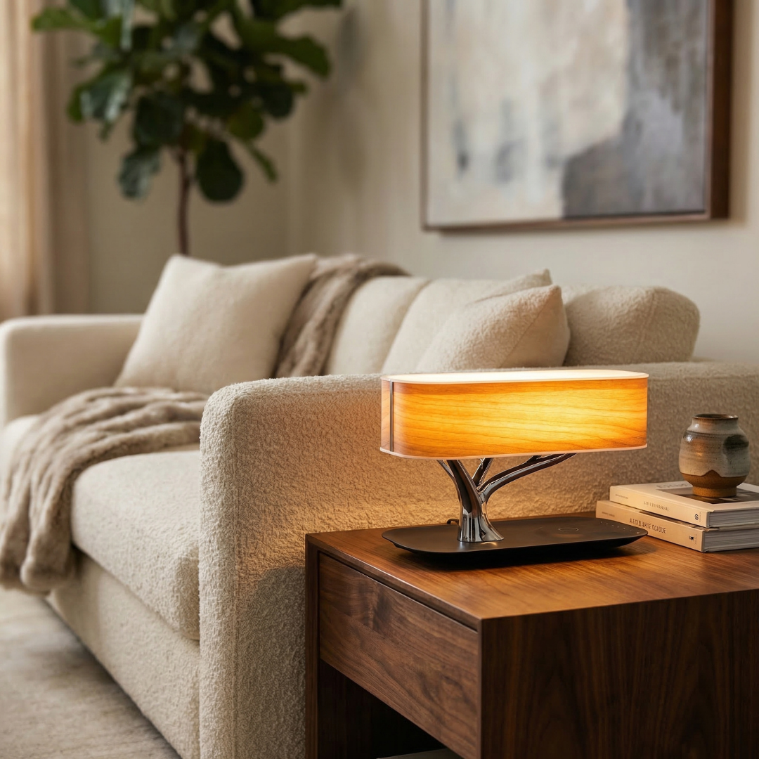 Lumen Collection | Smart Table Lamp with Bluetooth Speakers & Wireless Charging | Modern Design for Enhanced Living 3