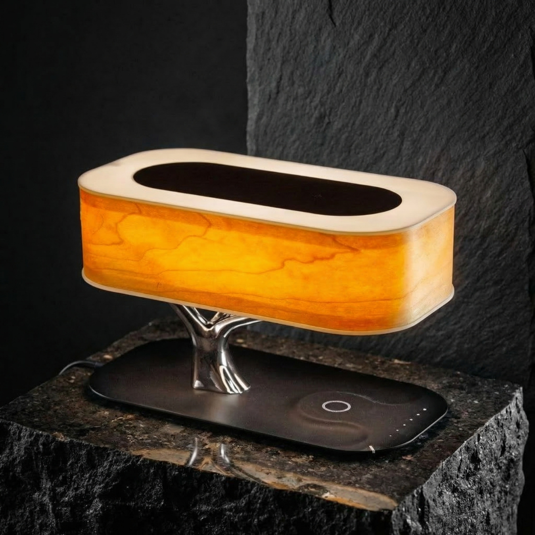 Lumen Collection | Smart Table Lamp with Bluetooth Speakers & Wireless Charging | Modern Design for Enhanced Living 4