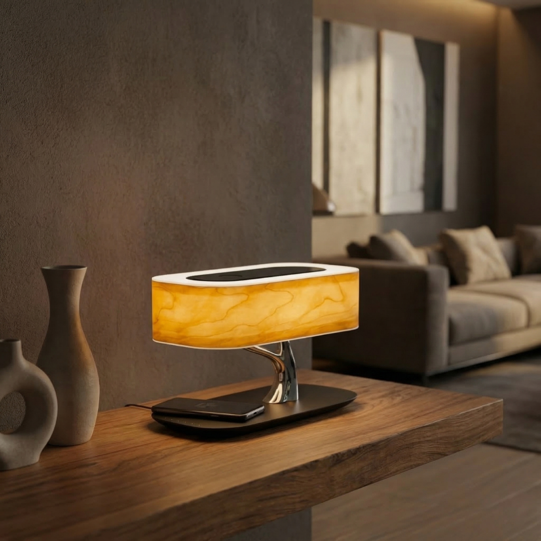 Lumen Collection | Smart Table Lamp with Bluetooth Speakers & Wireless Charging | Modern Design for Enhanced Living 5