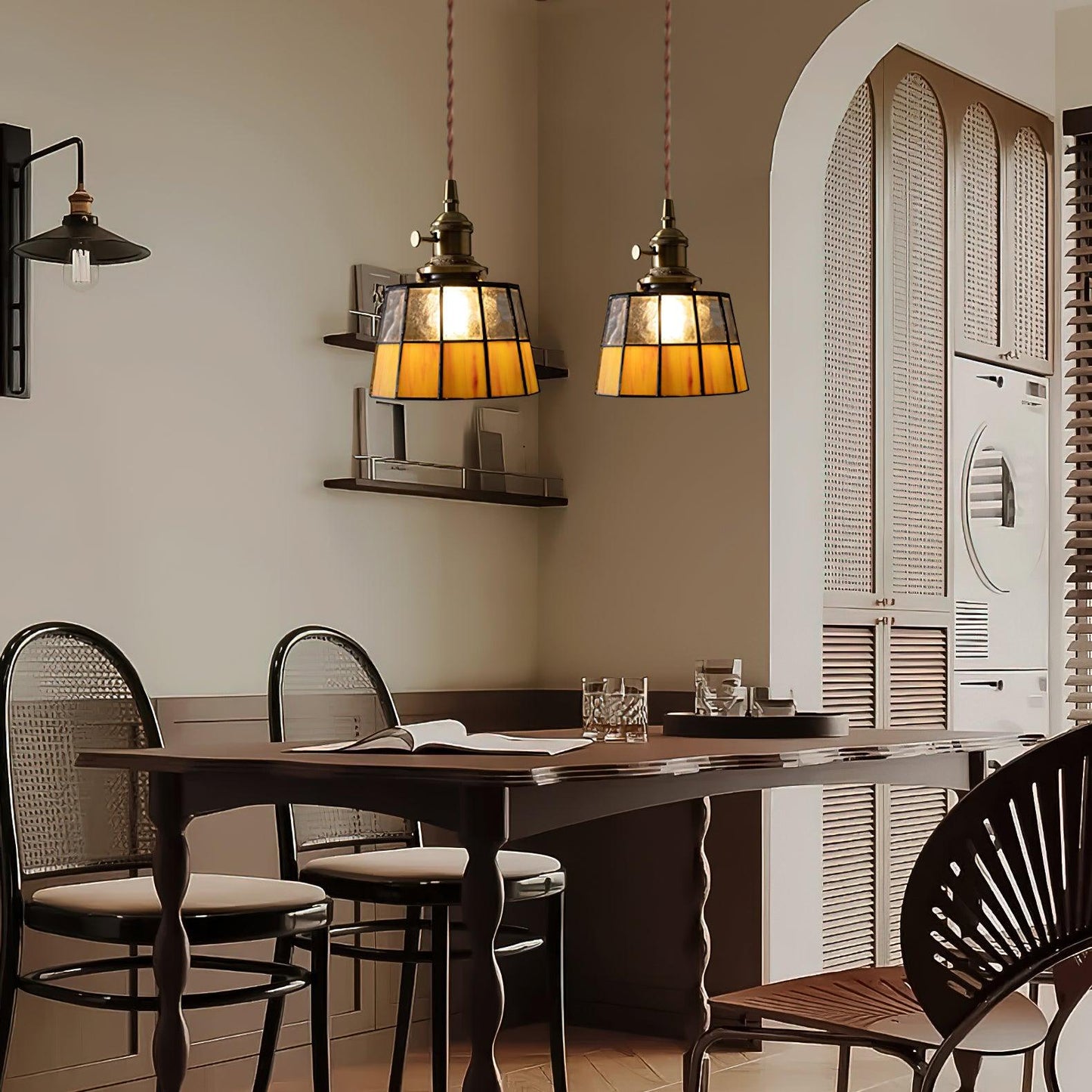 Lumen Collection | Stained Glass Pendant Light with Geometric Design | Warm Ambient Glow for Cozy Spaces 6