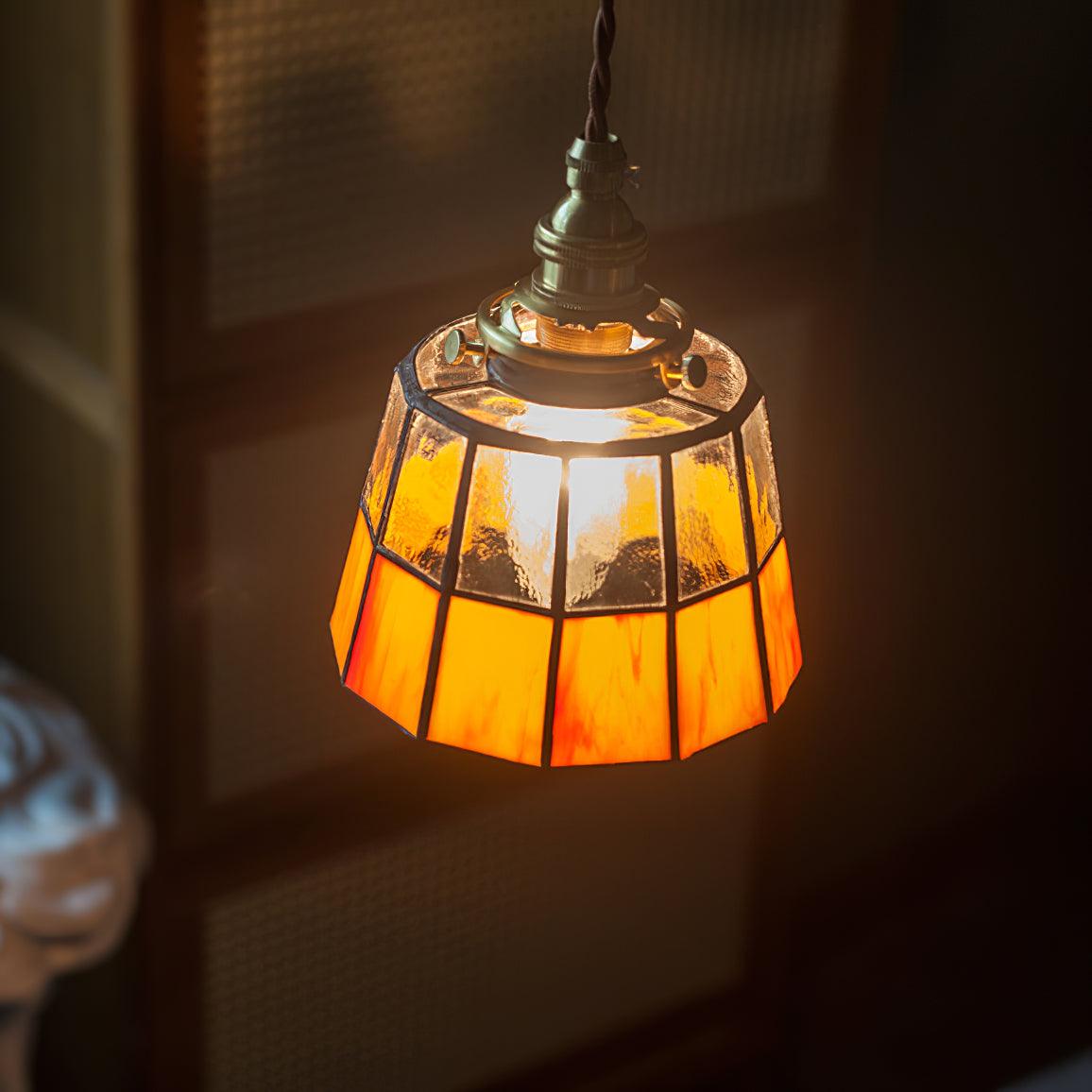 Lumen Collection | Stained Glass Pendant Light with Geometric Design | Warm Ambient Glow for Cozy Spaces 7