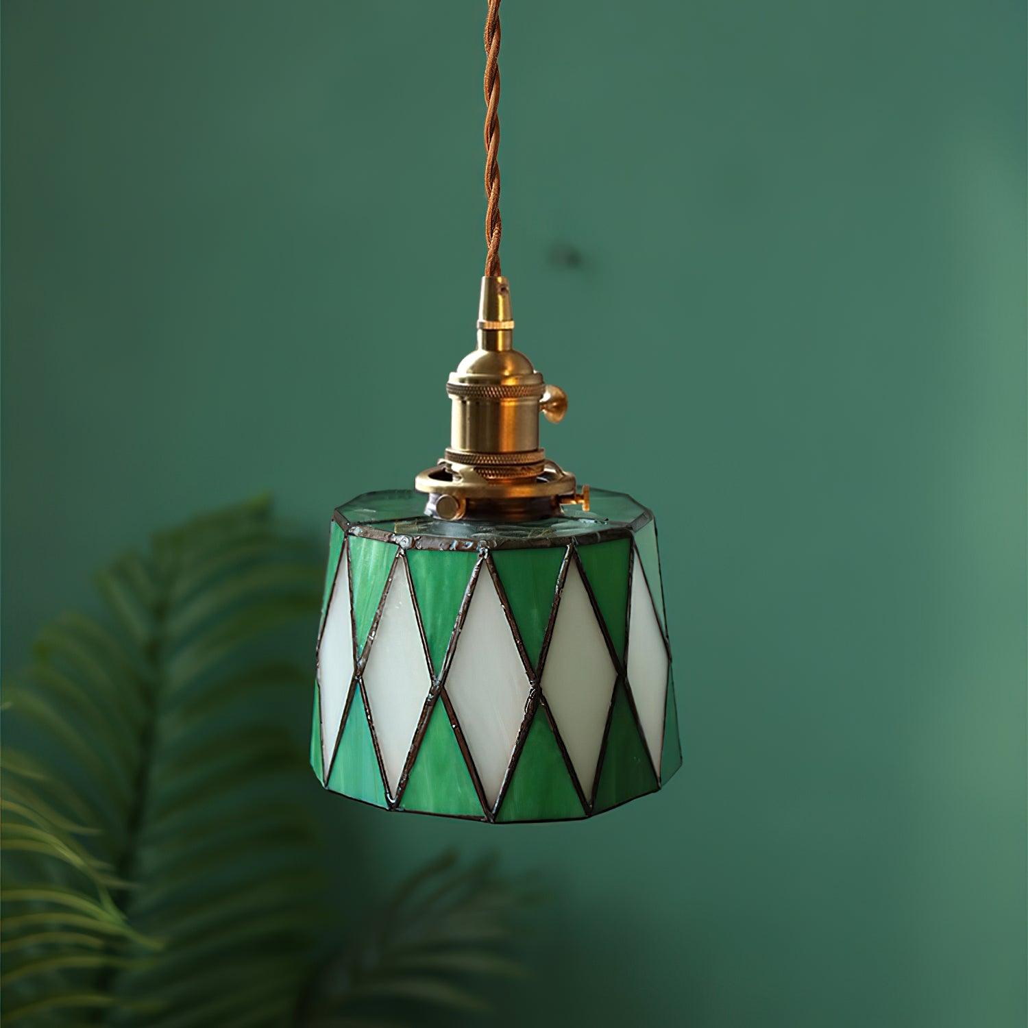 Lumen Collection | Stained Glass Pendant Light with Geometric Design | Warm Ambient Glow for Cozy Spaces 8