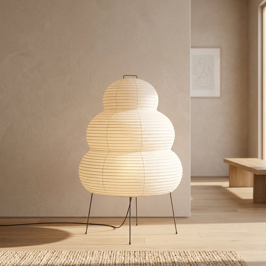 Lumen Collection | Table Lamp with Rice Paper Shade & Soft Glow | Minimalist Design for Relaxed Ambiance 0