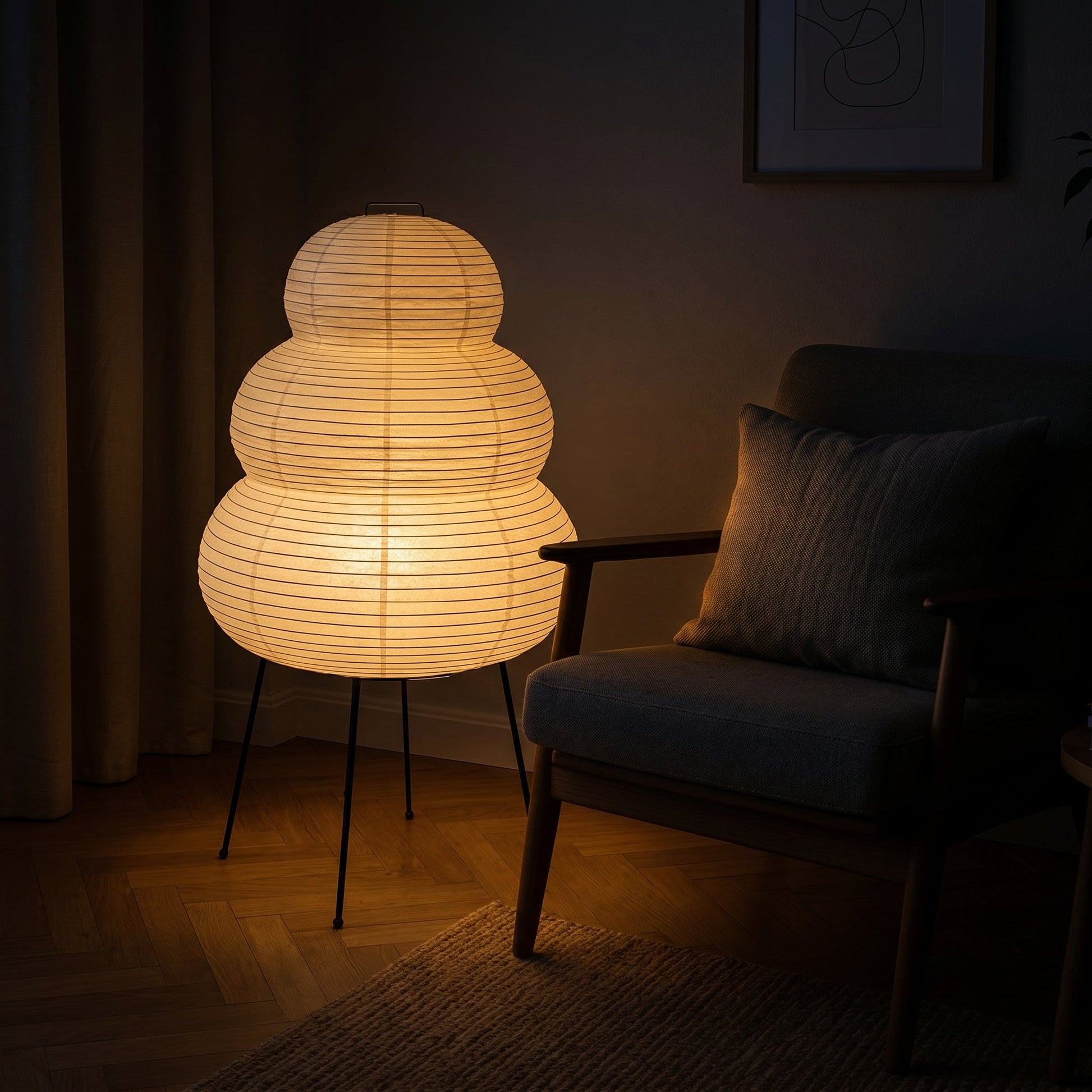 Lumen Collection | Table Lamp with Rice Paper Shade & Soft Glow | Minimalist Design for Relaxed Ambiance 1