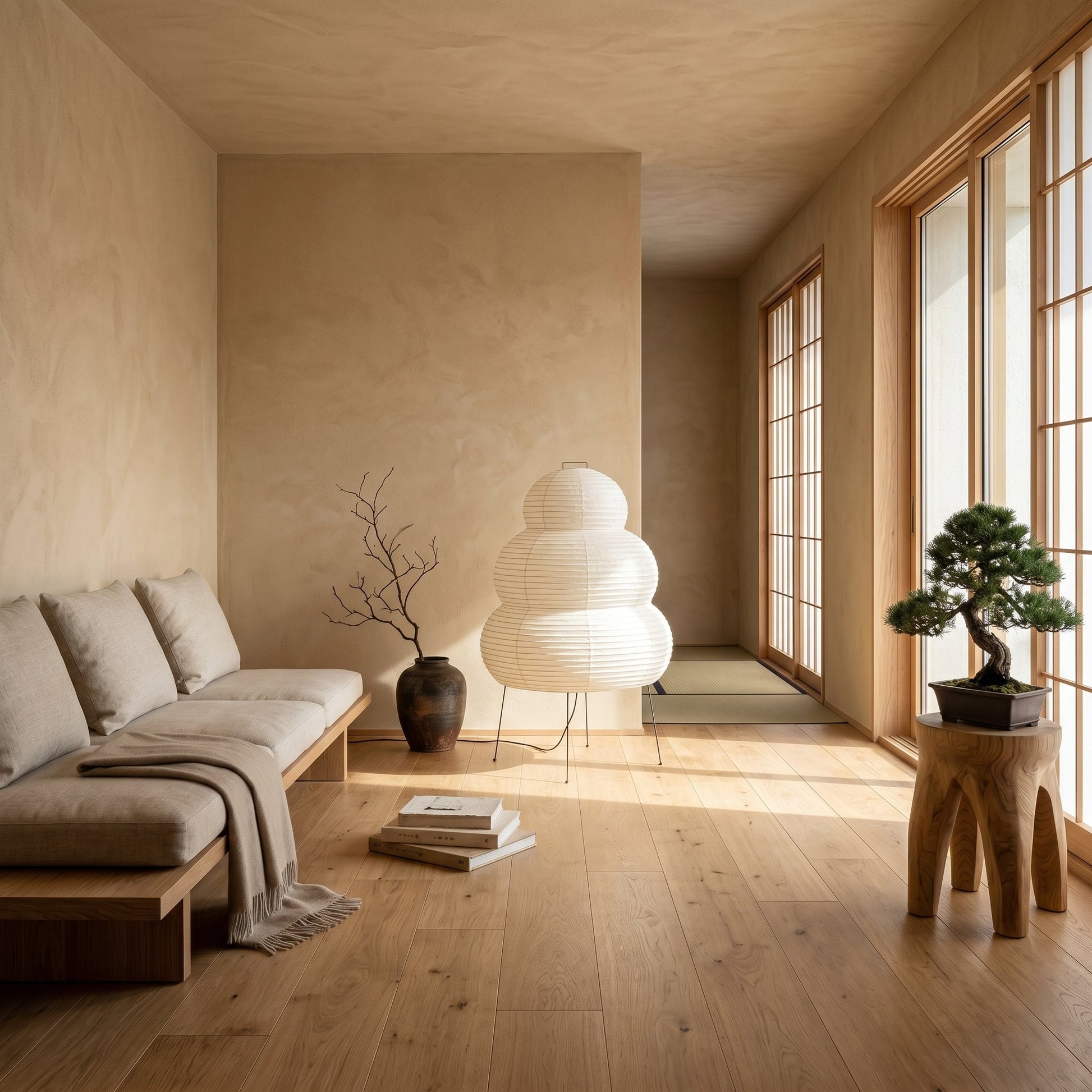 Lumen Collection | Table Lamp with Rice Paper Shade & Soft Glow | Minimalist Design for Relaxed Ambiance 2