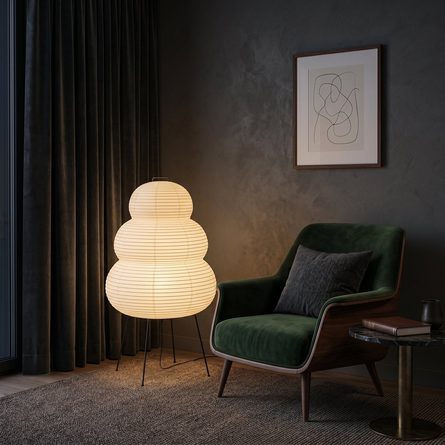 Lumen Collection | Table Lamp with Rice Paper Shade & Soft Glow | Minimalist Design for Relaxed Ambiance 3
