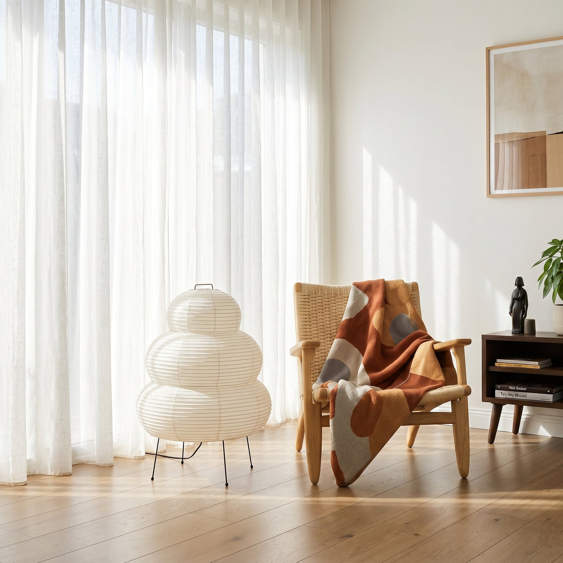 Lumen Collection | Table Lamp with Rice Paper Shade & Soft Glow | Minimalist Design for Relaxed Ambiance 4