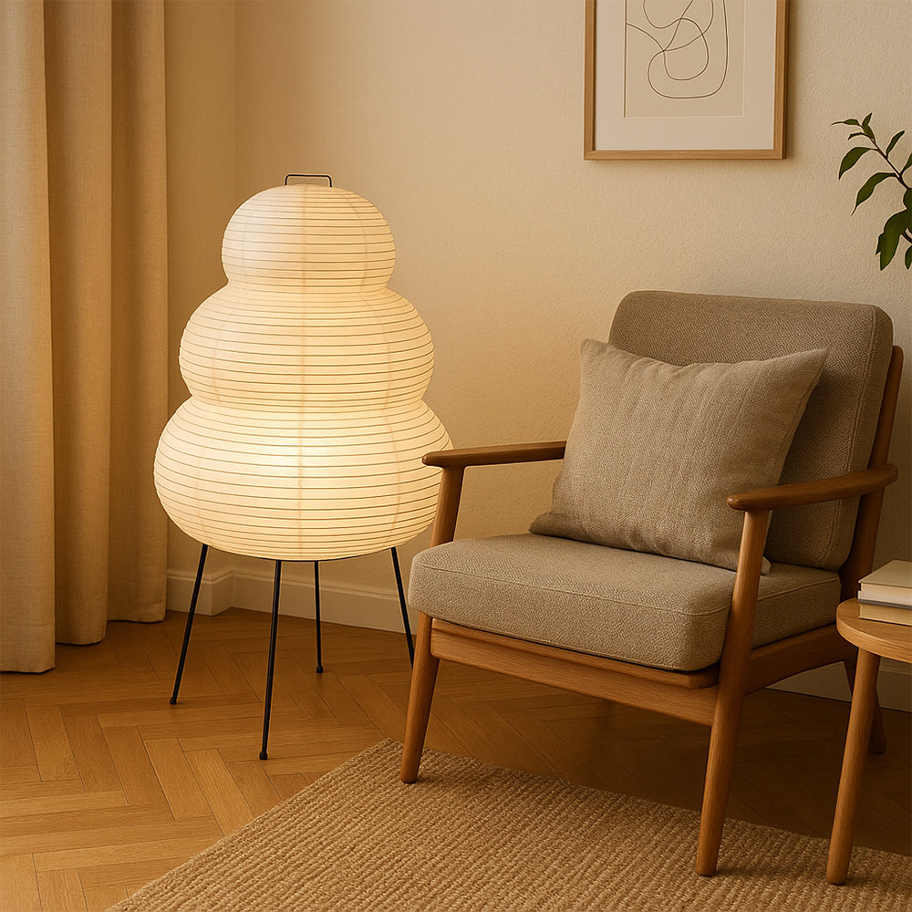 Lumen Collection | Table Lamp with Rice Paper Shade & Soft Glow | Minimalist Design for Relaxed Ambiance 8
