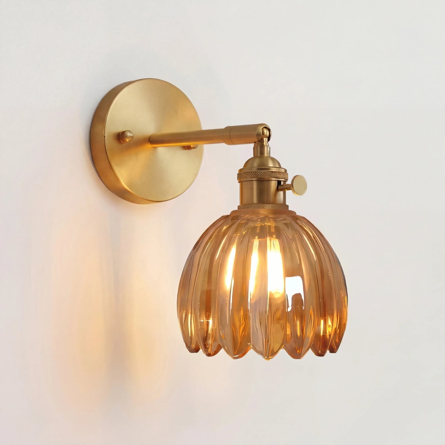 Lumen Collection | Wall Lamp with Tulip Glass Shade & Adjustable Head | Elegant Wall Light for Cozy Ambiance 8