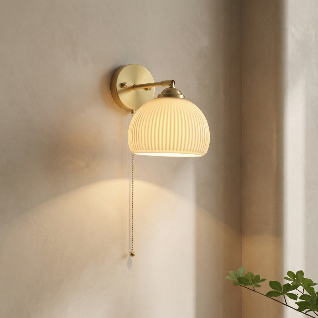 Lumen Collection | Wall Sconce Lighting with Elegant Milk Glass Shade | Cozy Illumination for Modern Interiors 1