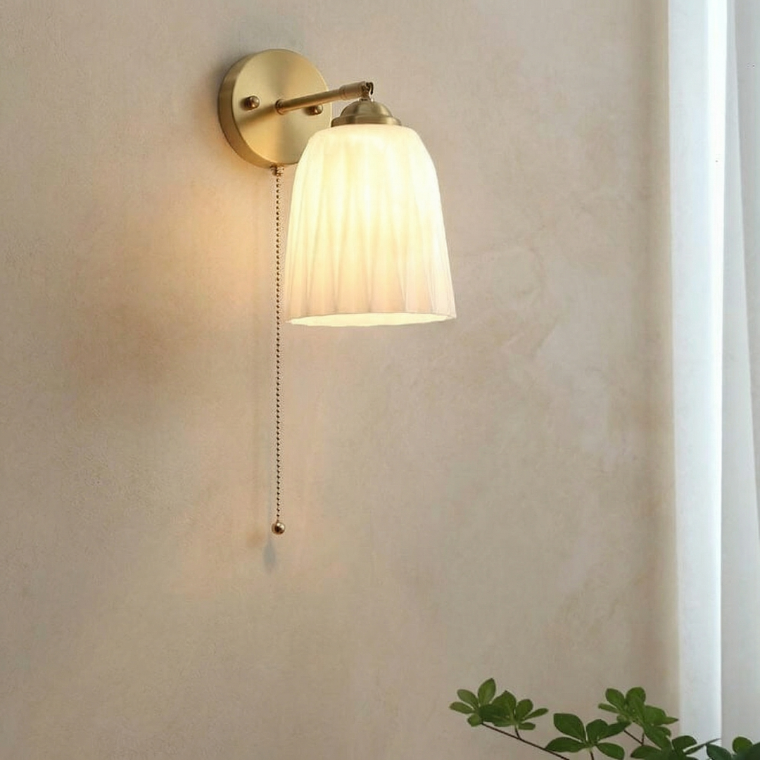 Lumen Collection | Wall Sconce Lighting with Elegant Milk Glass Shade | Cozy Illumination for Modern Interiors 2