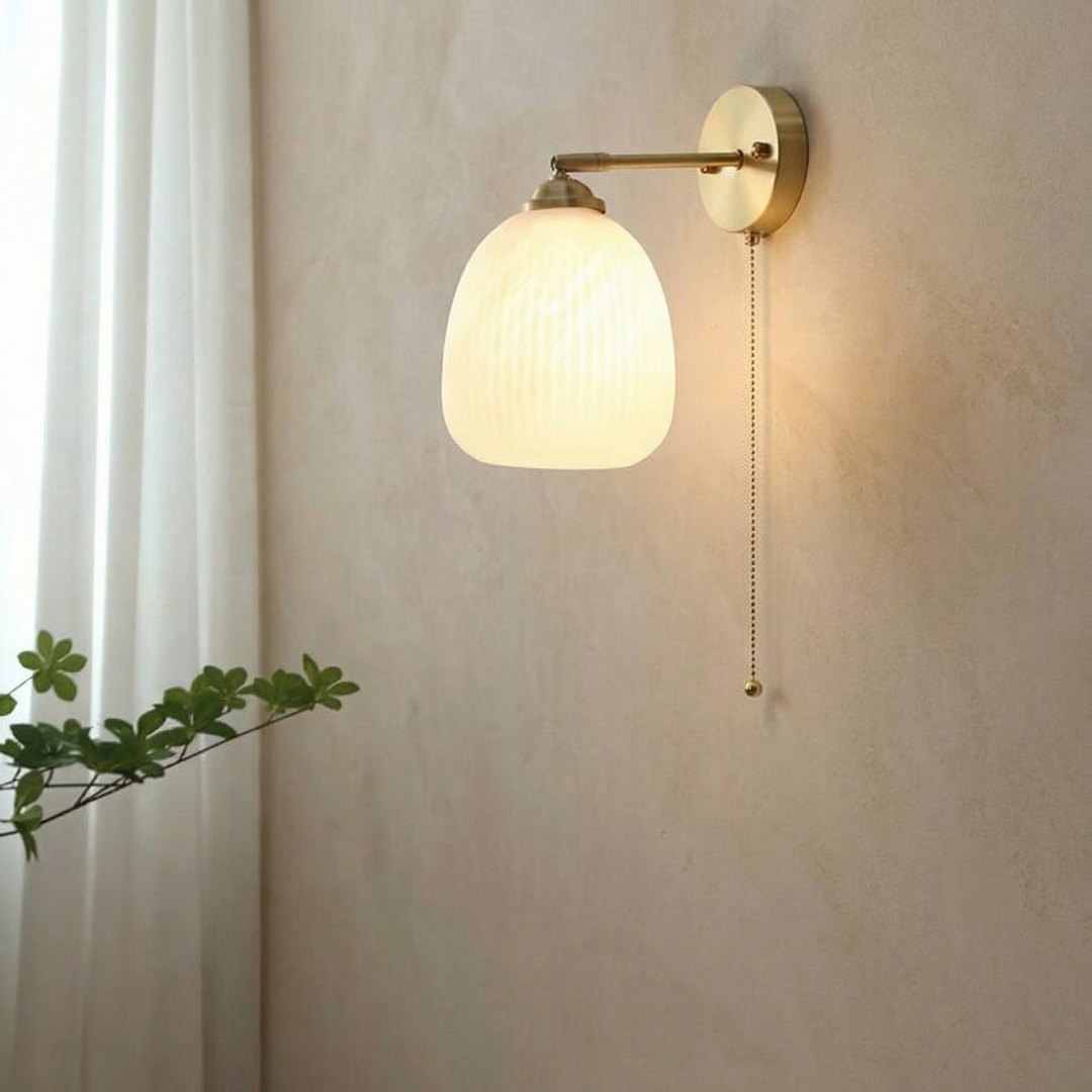 Lumen Collection | Wall Sconce Lighting with Elegant Milk Glass Shade | Cozy Illumination for Modern Interiors 3