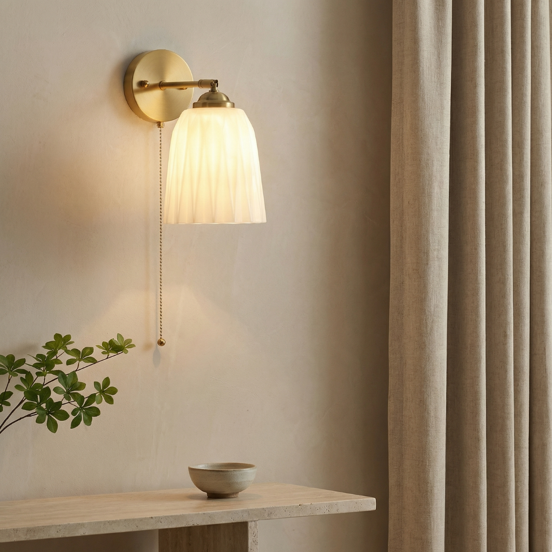 Lumen Collection | Wall Sconce Lighting with Elegant Milk Glass Shade | Cozy Illumination for Modern Interiors 5