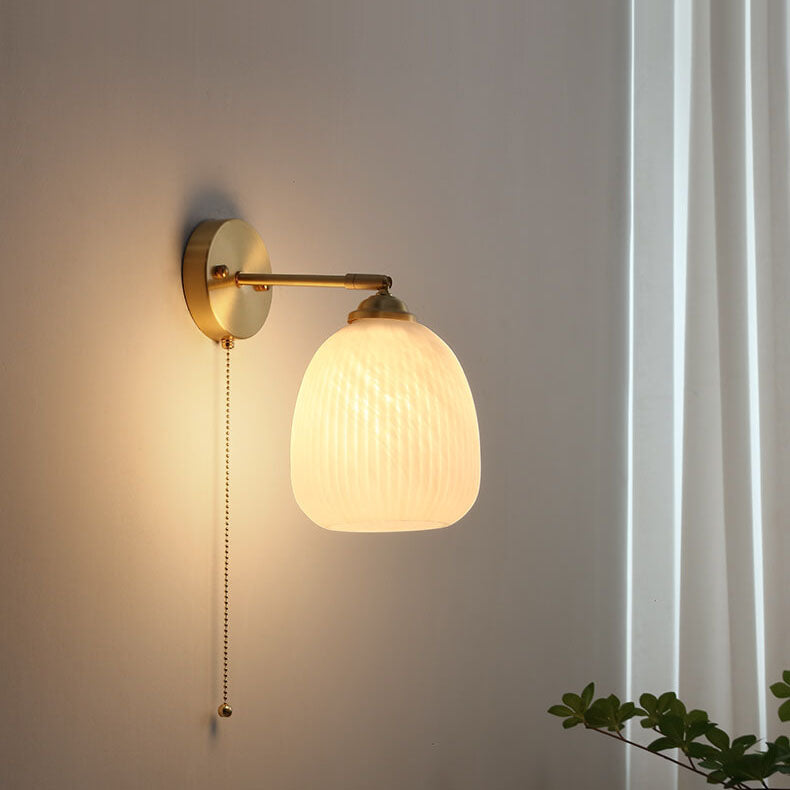Lumen Collection | Wall Sconce Lighting with Elegant Milk Glass Shade | Cozy Illumination for Modern Interiors 9