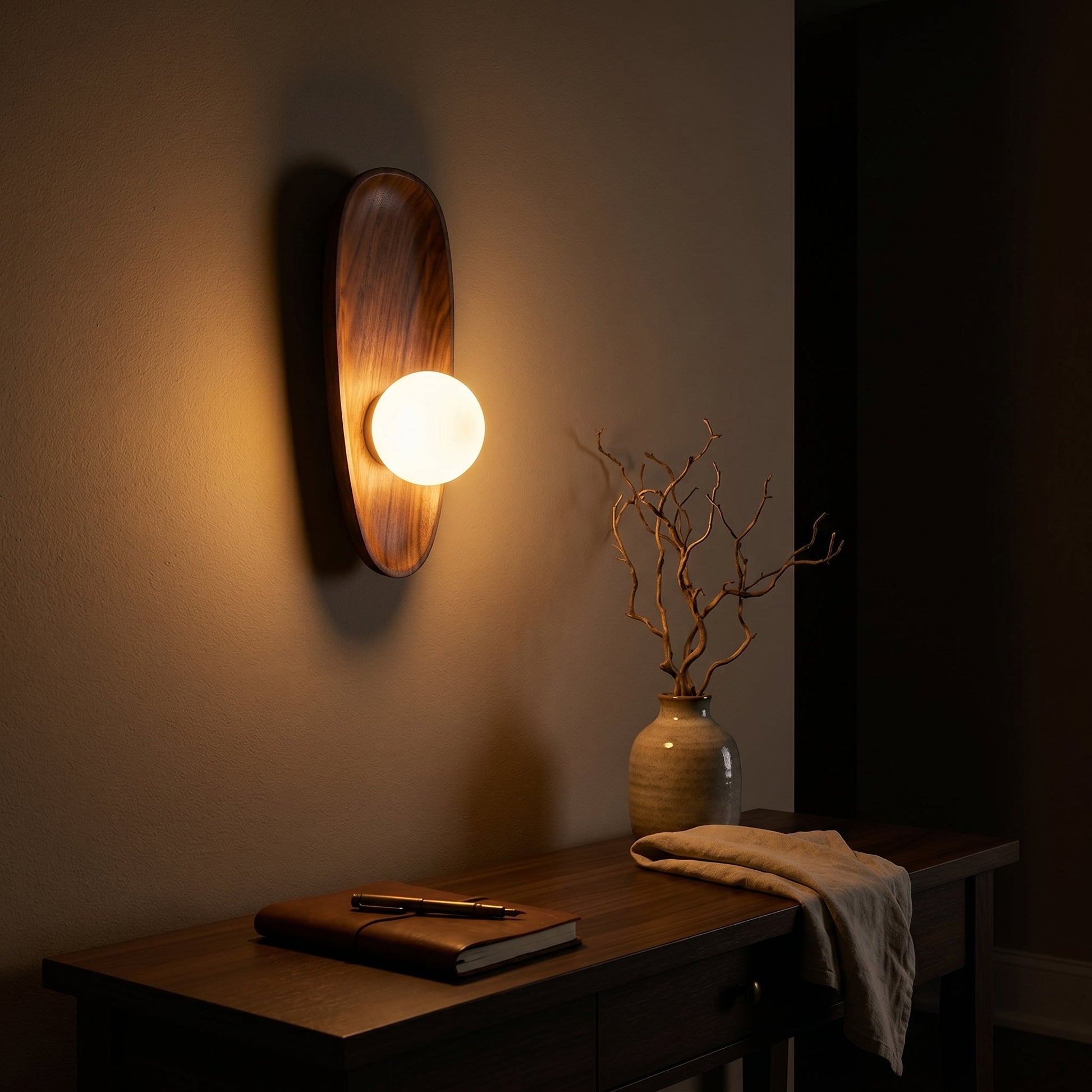 Lumen Collection | Wall Sconce Lighting with Soft Ambient Glow | Contemporary Wooden Design for Cozy Spaces 5
