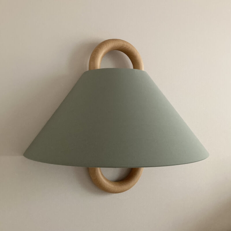 Lumen Collection | Wooden Wall Sconce Light with Fabric Shade | Soft Ambient Wall Lamp for Cozy Spaces 14