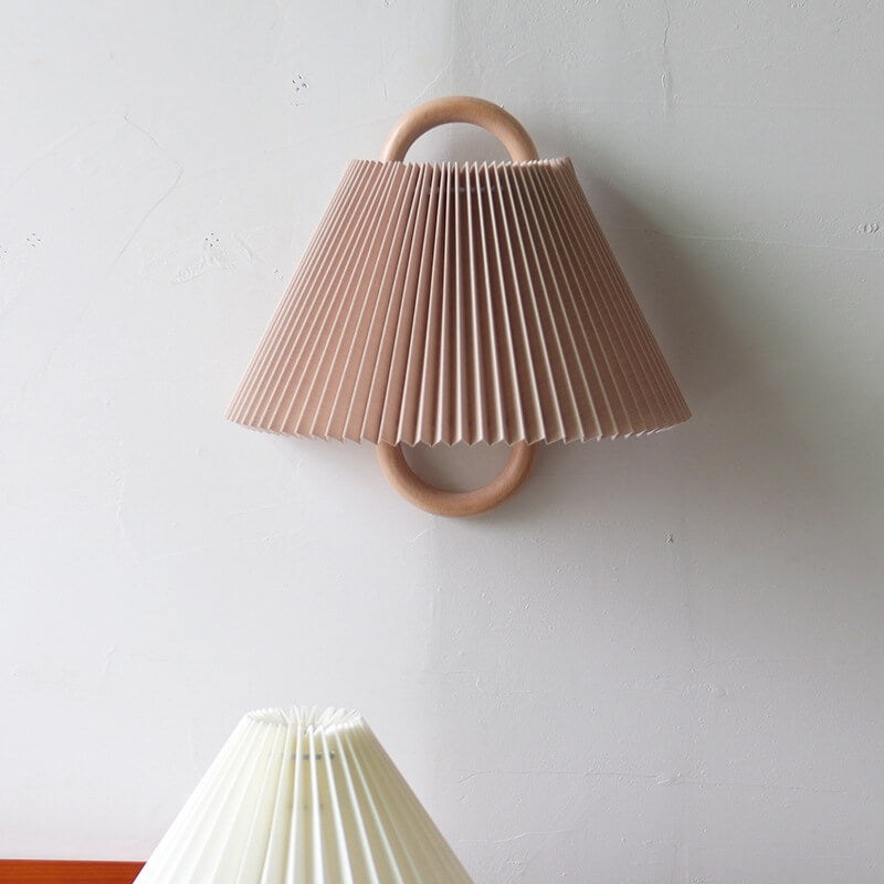 Lumen Collection | Wooden Wall Sconce Light with Fabric Shade | Soft Ambient Wall Lamp for Cozy Spaces 8
