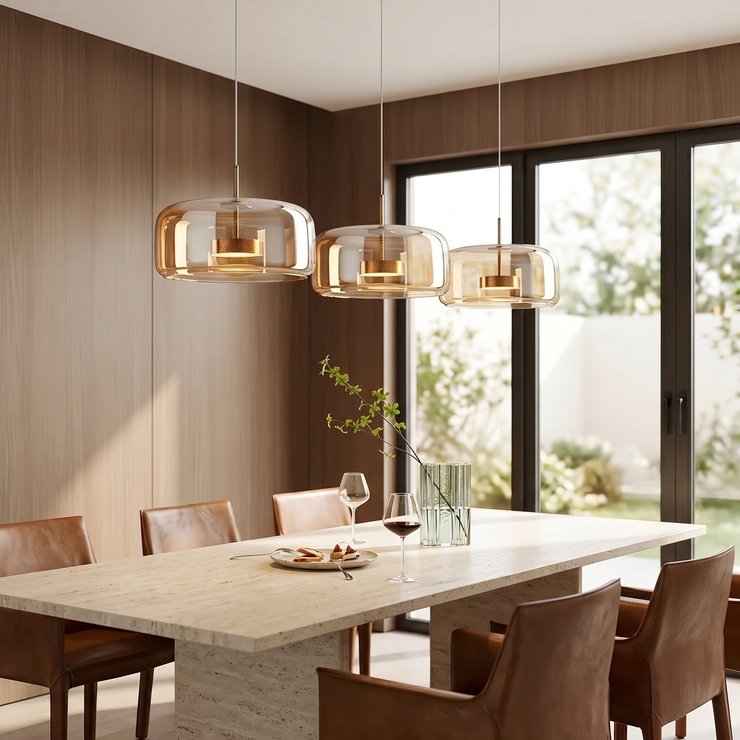 Lumen Hailie Trio | Glass Pendant Light with Adjustable Hanging Length | Retro Design for Warm Illumination 2