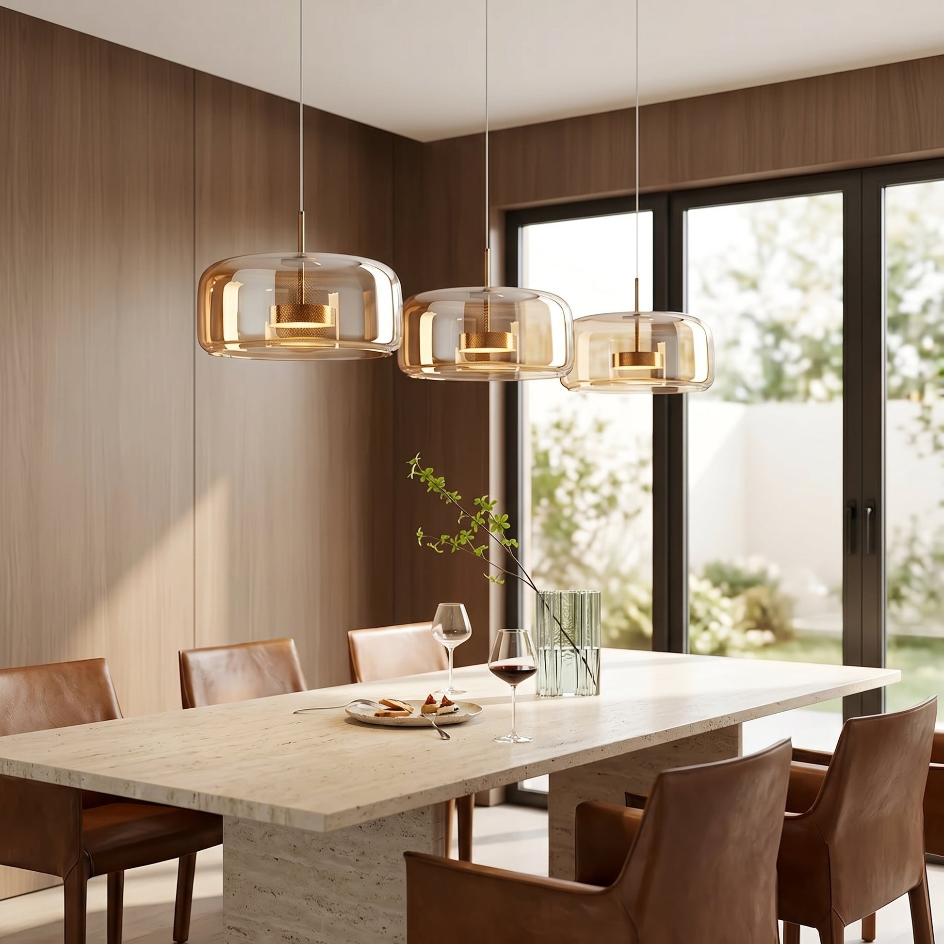 Lumen Hailie Trio | Glass Pendant Light with Adjustable Hanging Length | Retro Design for Warm Illumination 2