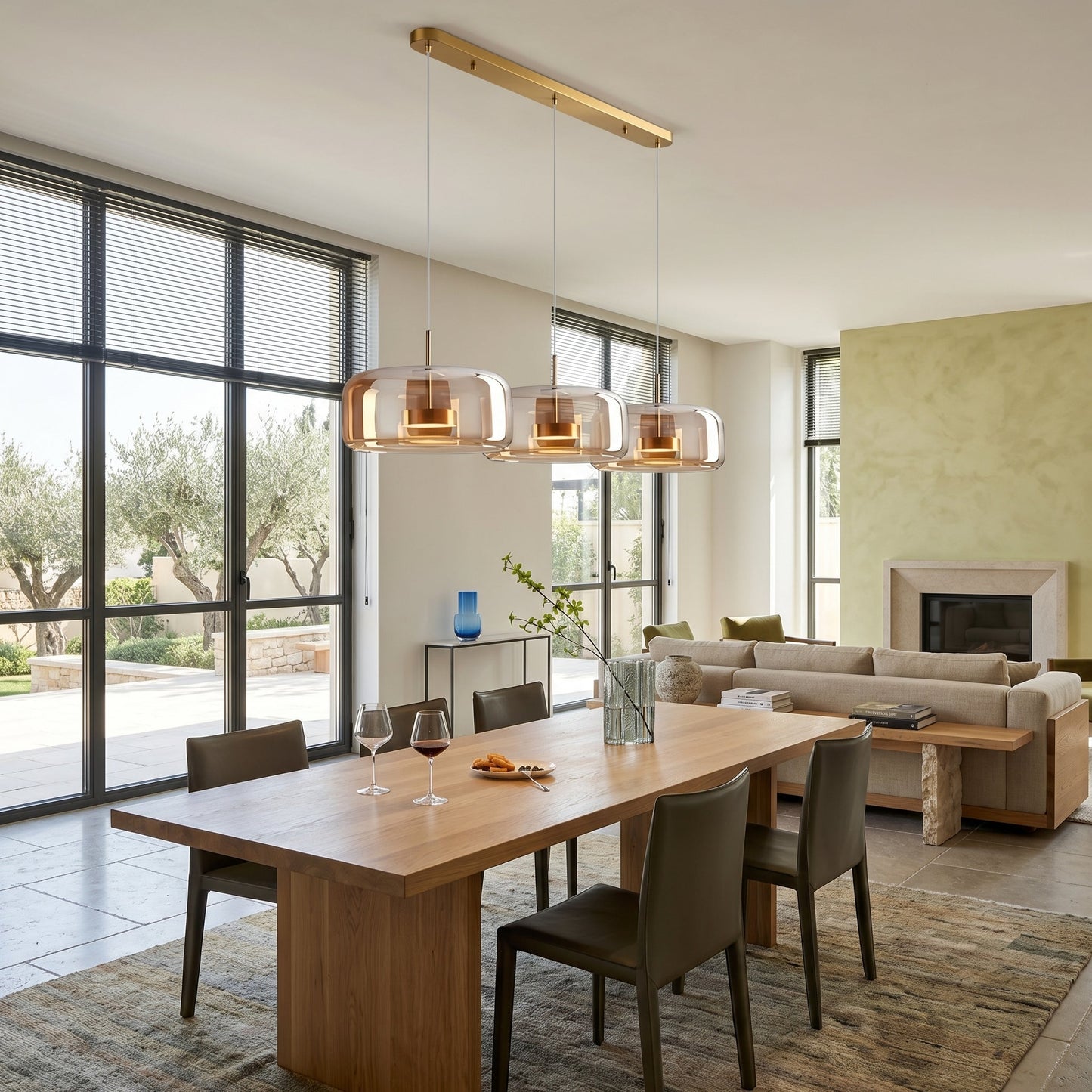 Lumen Hailie Trio | Glass Pendant Light with Adjustable Hanging Length | Retro Design for Warm Illumination 5