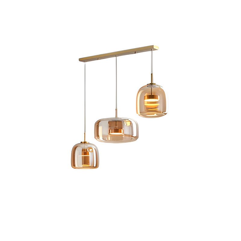 Lumen Hailie Trio | Glass Pendant Light with Adjustable Hanging Length | Retro Design for Warm Illumination 8