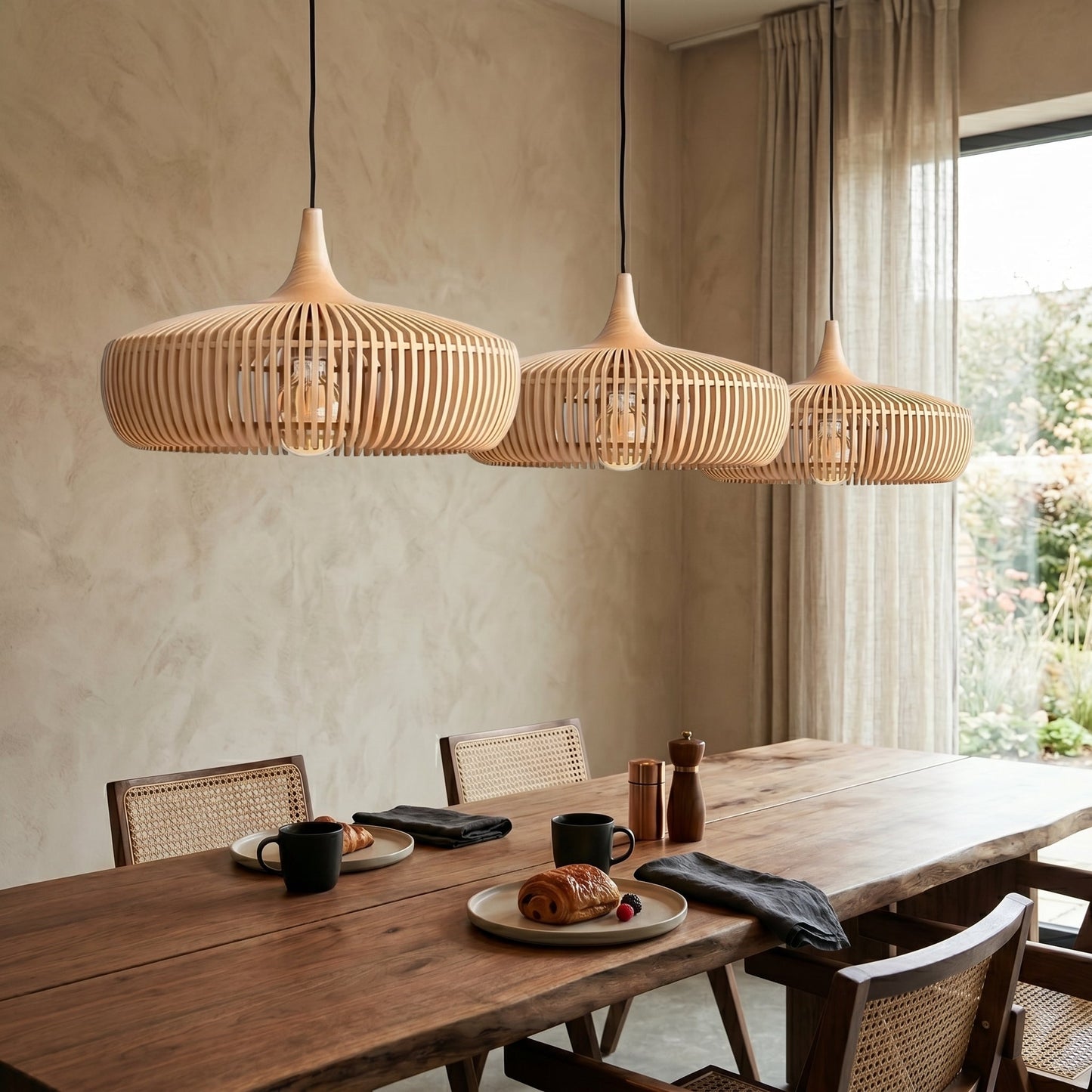 Lumen Hinori | Japandi Wood Pendant Light with Adjustable Cord | Elegant Design for Cozy Kitchen Pendant Lighting 4