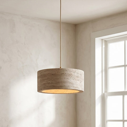 Lumen Kairi | Circular Pendant Light with Adjustable Height & Natural Stone Design | Modern Kitchen Pendant Lighting for Ambient Glow 0
