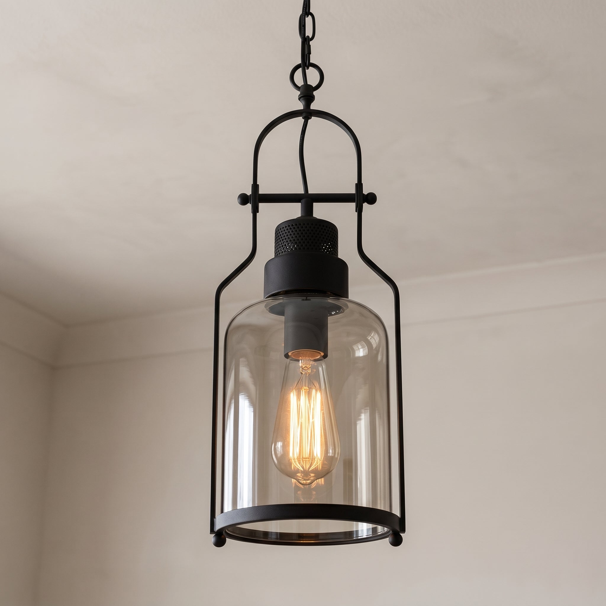 Lumen Morris Glass Jar Pendant Light | Rust/Black | Iron