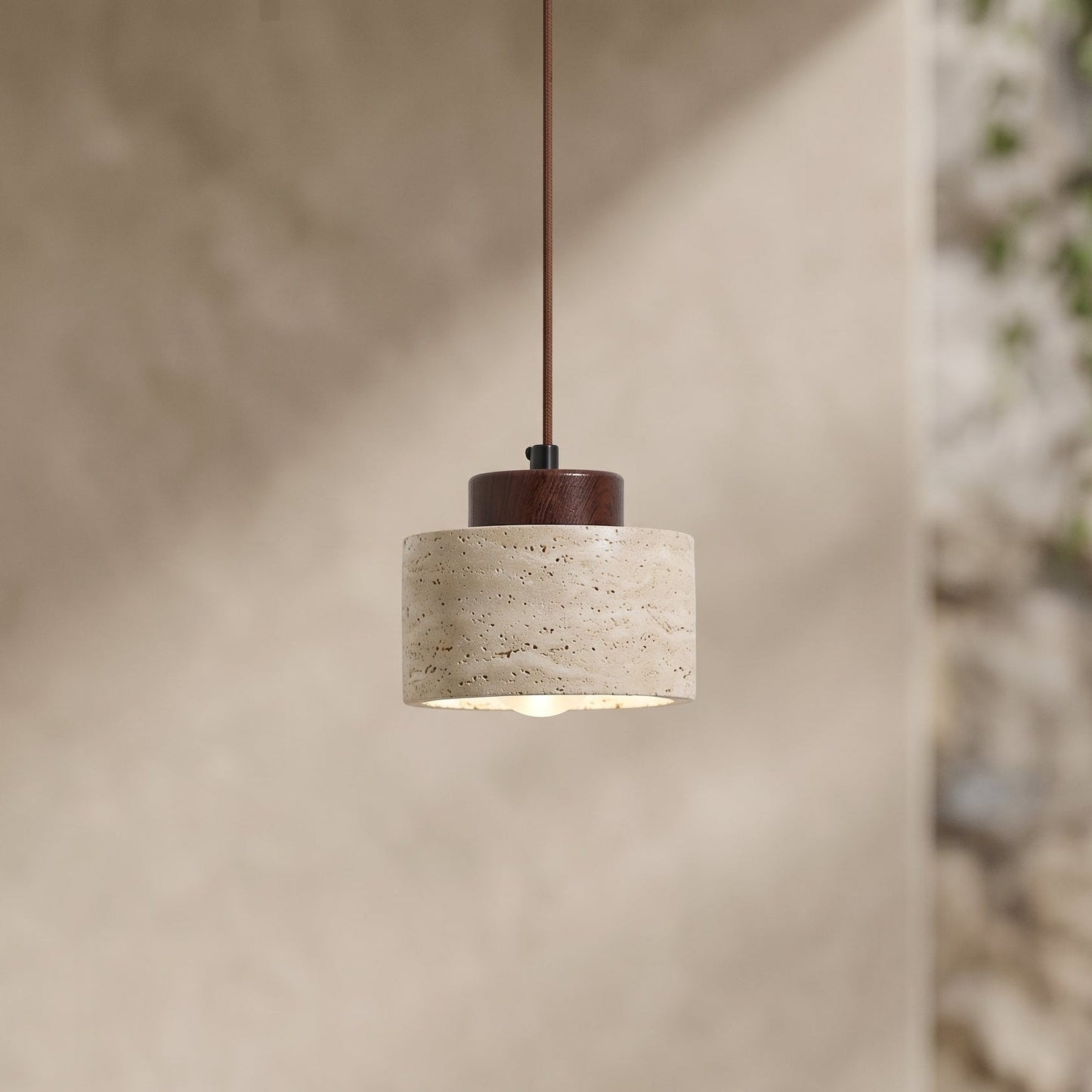 Lumen Travertine | Kitchen Pendant Lighting with Natural Stone Shade | Minimalist Design for Warm Ambiance 0